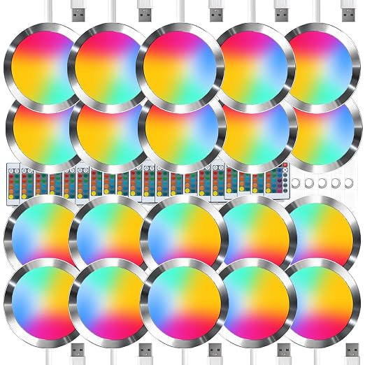20PCS Remote Control RGB Light LED Lamp Kit 001,Power Failure Memory Function for Bambu Lab Multicolor Makerworld for Anycubic Makeronline 3D Printer Light DIY Hardware Model Parts USB