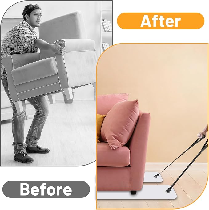 2 Pcs Appliance Sliders for Refrigerators Plastic Appliance Glide with Pull Strap Furniture Moving Slides for Tile Carpet Hardwood Floors (10''×60'' White)