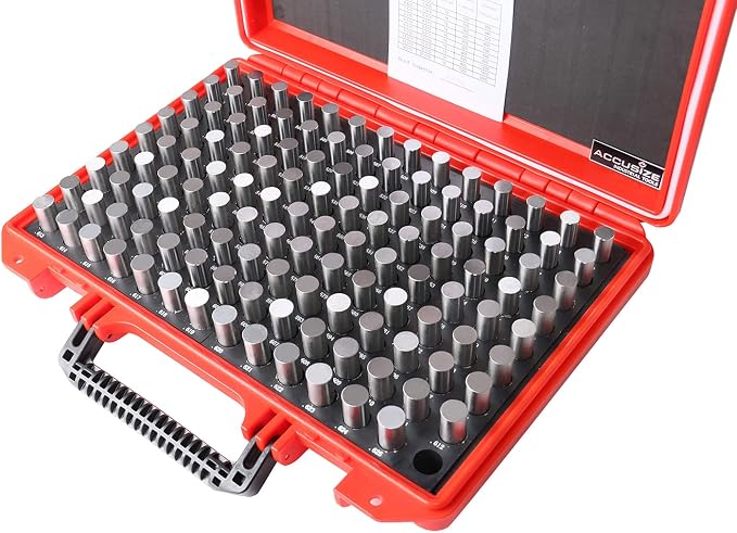 Accusize Industrial Tools Steel Pin Gauge Set, 0.501"-0.625", P3(+) | 125 Pc, Class ZZ, Plus Tolerance, 2" OAL, Steel, Electro-Etched Sizes