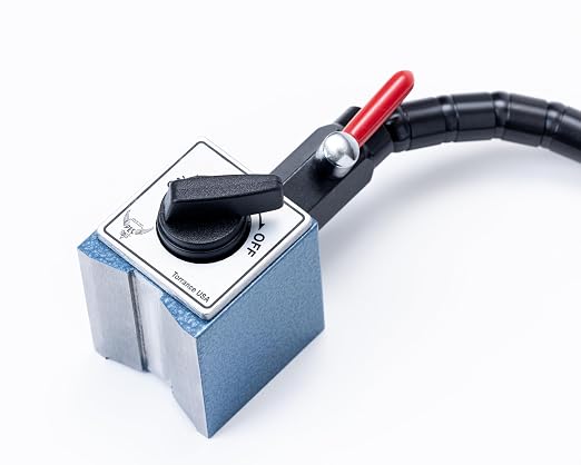 PEC Tools Flexible Arm Magnetic Base, 176lb/80kg Holding Force, Fits 3/8" Stems & Dovetail, Adjustable Stand for Dial Indicators, Test Indicators, Bore Gauges, and Machinist Tools