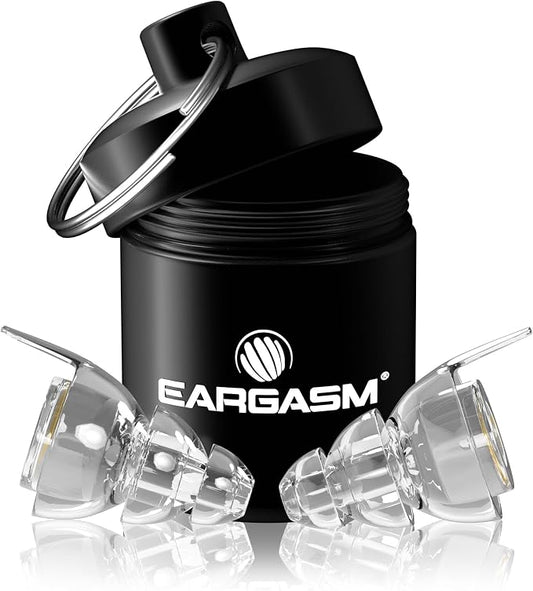 Eargasm High Fidelity Transparent Clear Earplugs for Concerts, Festivals, Musicians, DJs, Night-Life, Motorcycle Hearing Protection - Reusable Ear Plugs for High Fidelity Noise Reduction up to 21 dB