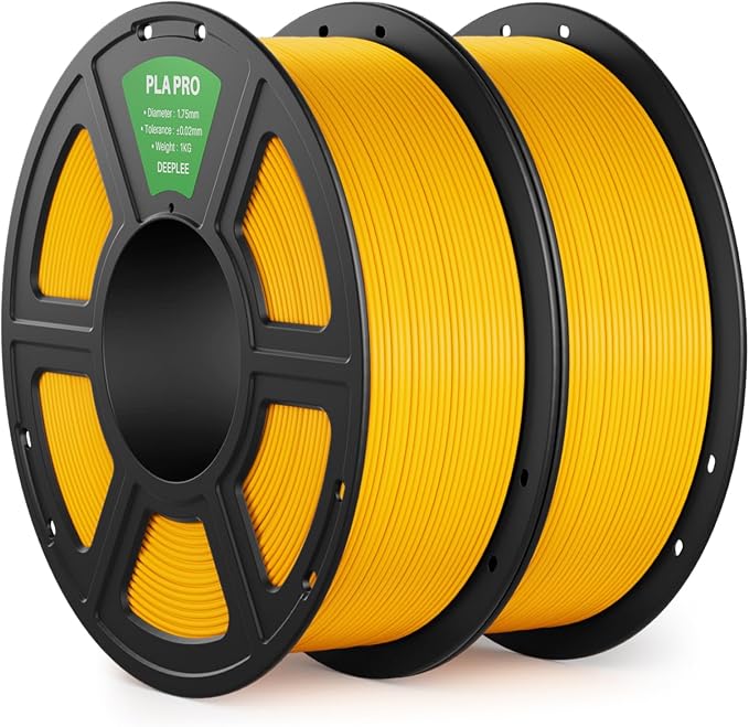 PLA PRO Filament 1.75mm, Stronger Toughness 3D Printer Filament 2KG, PLA Filament Dimensional Accuracy +/- 0.02 mm, Neatly Wound, Fits Most FDM 3D Printer, Sunflower Yellow