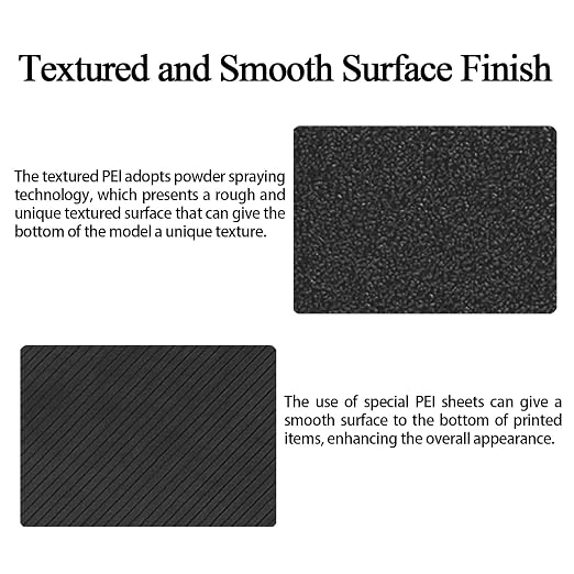 HzdaDeve Creator 5 Build Plate Dual-Textured and Smooth PEI Plate Sheet 256x256MM Heated Bed Spring Steel Flexible Platform Black Board for Flashforge Creator 5 Pro 3D Printer Accessories