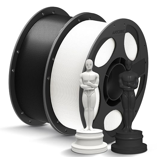 ANYCUBIC PLA+ 3D Printer Filament Bundle, PLA Plus 1.75mm Dimensional Accuracy +/- 0.02mm, Fit Most FDM 3D Printers, 1KG Reusable Spool, 2KG White+Black