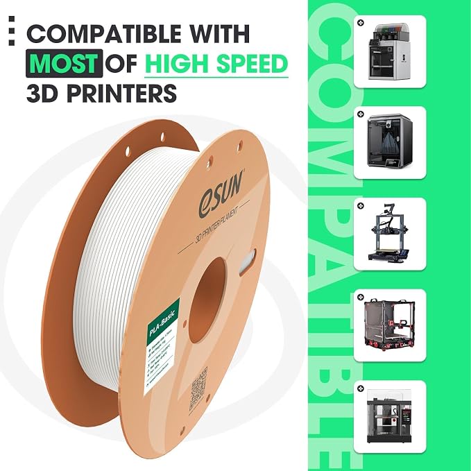 eSUN PLA Basic Filament 1.75mm Orange, 1KG Spool (2.2 LBS) 3D Printer PLA Filament, Fits for Most FDM 3D Printers, 4PCS Bundle Set
