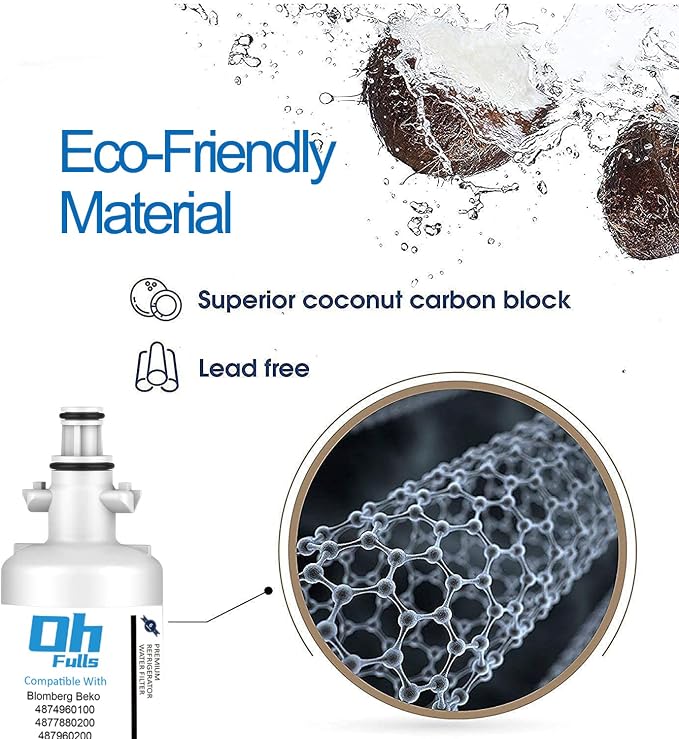 3-Pack Water Filter Replacement 4874960100, Removes Organics, Particulates, Improves Taste, Reduces Odor
