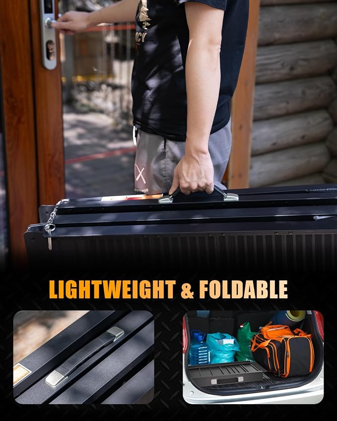 VNN Portable Wheelchair Ramp 6FT, Black Seamless Non-Slip Aluminum Ramps for Wheelchairs for Home, Handicap Wheelchair Ramps for Home Steps, Aluminum Loading Dock Plates