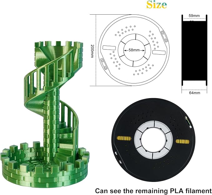 Kingroon PLA Filament, Multicolor Silk PLA Filament, Dual Color 3D Printer Filament, 1.75 mm, Dimensional Accuracy +/- 0.03 mm, 1kg Spool(2.2lbs), Yellow Green