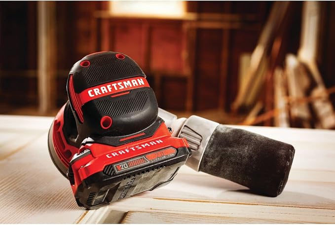 CRAFTSMAN V20 Orbital Sander, Cordless, 12,000 OPM, Bare Tool Only (CMCW220B)
