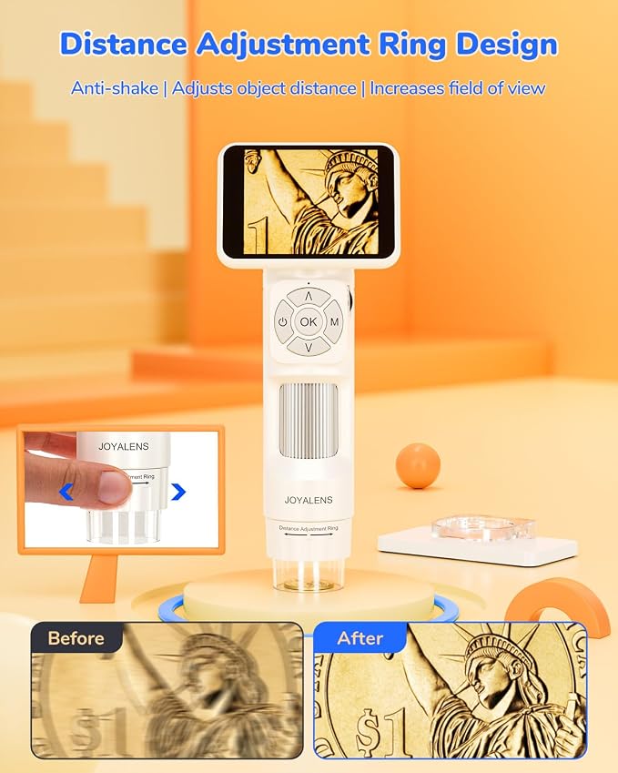 JL210 10.1'' Digital Microscope for Adults + JOYALENS JL113 Handheld Portable Microscope for Kids