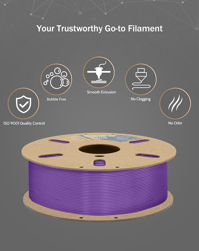 DURAMIC 3D PLA+ Printer Filament 1.75mm PLA Plus Neatly 2Kg Spool(2.2lbs) | PLA Pro Tougher and Stronger, Dimensional Accuracy Probability +/- 0.02mm Purple