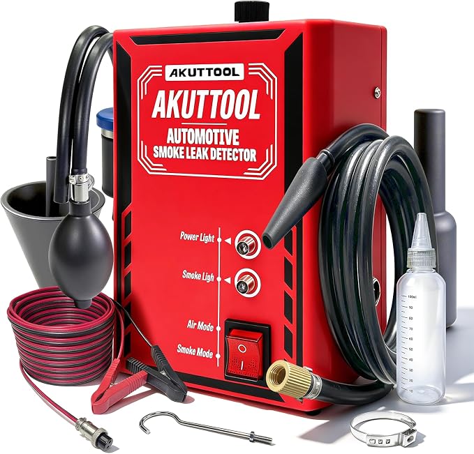 Smoke Machine Automotive Built-in Air Pump, 12V DC Smoke Leak Detector for Pipe System, Fuel Leakage, EVAP Vacuum Leakage Diagnostic Tester for Cars, Trucks, Motorcycle, ATV, Boat, Snowmobiles