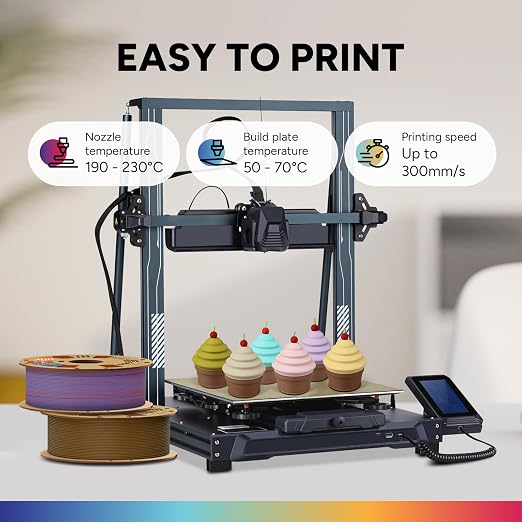 OVERTURE Matte PLA 1.75mm, Low Warp & Smooth Finish 3D Printer Filament | Frosted Matt Finish Hides Layer Lines, 1kg Spool (2.2lbs) Cardboard Spool, Fit Most FDM Printer (Matte Blue-Red)