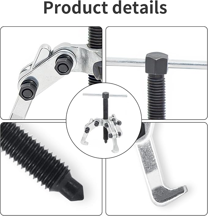 3 Jaw 2.25in/60mm Universal Bearing Gear Pullers Heavy Duty Extractor Tool,High Carbon Steel Puller,Adjuestable Removal Kit Type for Bearings/Flywheels/Pulleys Remove