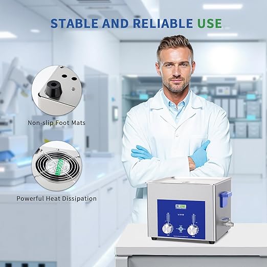DK SONIC Industrial Ultrasonic Cleaner 15L,360W Commercial Sonic Cleaner with Encoded Timer,Heater&Basket, Multiple Functions for Carburetors, Motorcycle Engines, Chains