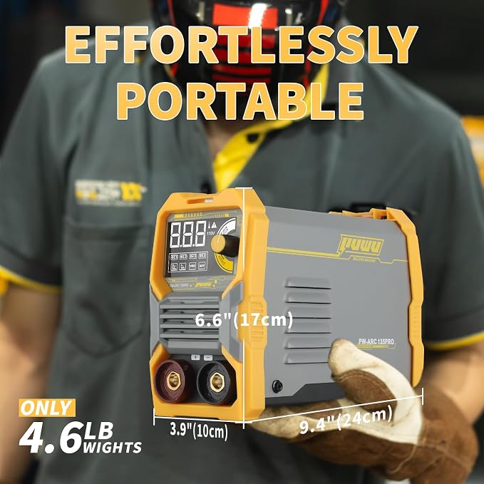 110V 135A Stick Welder Lift Tig Welder Digital Welding Machine with Overheat Protection,Electrode, Digital Screen, Quick Connector with Hot Start - MINI MMA Arc Welder(YELLOW)
