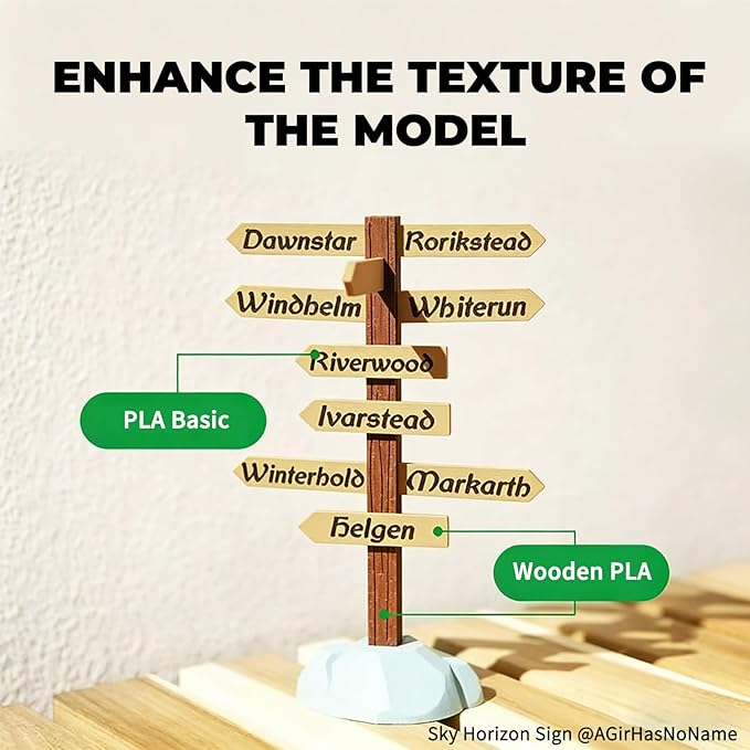 Bamboo PLA Wood 3D Printing Filament for Bambu Lab X1/X1C/P1S/P1P/A1/A1 MINI/AMS 1KG (2.2lbs), Real Wood Texture, Matte Finish, and RFID with Spool +/- 0.03mm (Black Walnut 13107)