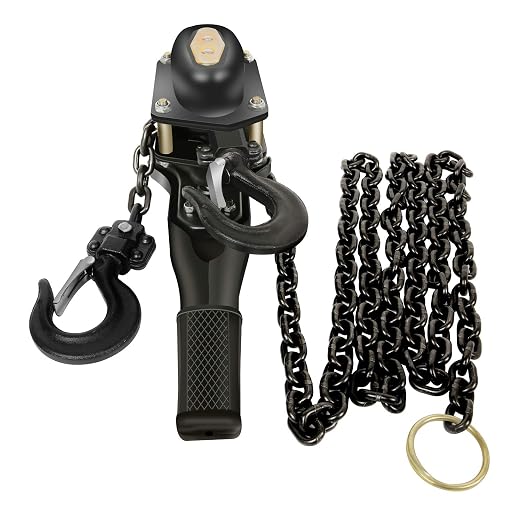 Lever Chain Hoist 1650LBS 10FT,1T Manual Ratchet Chain Puller Hoist for Building Garages Warehouse Automotive Machinery (1650LBS-10FT)