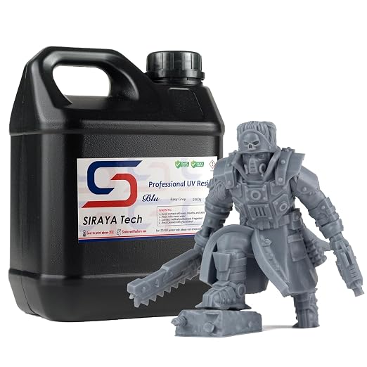 Siraya Tech Blu Tough 3D Printer Resin with High Strength and Precision - Easy to Print Strong and High Resolution, Versatile and User-Friendly for LCD/DLP 3D Printer (Easy Grey, 2kg)