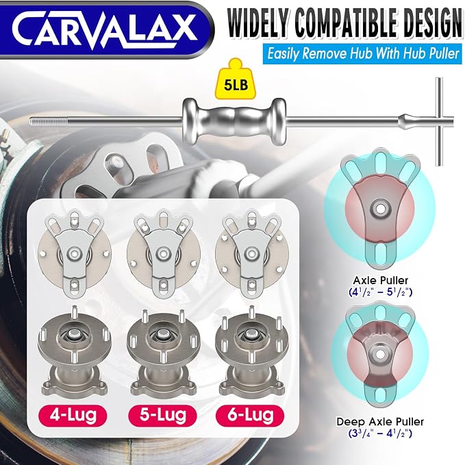 CARVALAX 9-Way Slide Hammer Puller Set | Auto Repair Kit for Hub, Bearing, Gear & Axle Extractor, Dent Removal, Heavy Duty 20-Piece w/Case