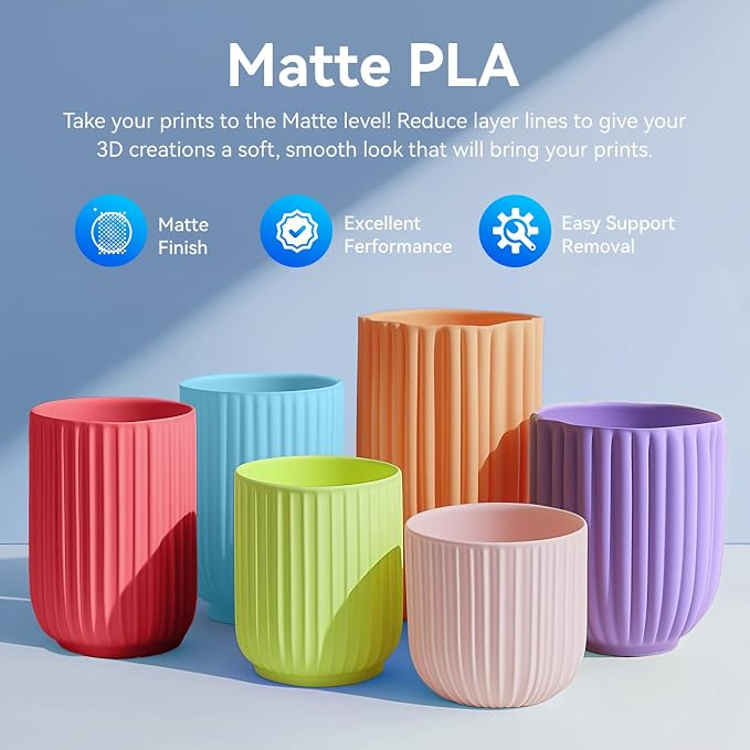 JAYO Matte PLA 3D Printer Filament 1.75mm Brown, Matte Surface Conceals Layer Lines Filament, 1.1kg (2.42 lbs) Spool, Accuracy +/- 0.02 mm, Fit Most FDM Printers