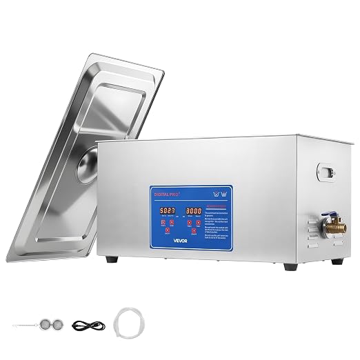 VEVOR Ultrasonic Cleaner 22L-Class Capacity Ultrasonic Parts Cleaner 40kHz, Digital Time and Temp Control, Stainless Steel Ultra Sonic Cleaning Machine with Cleaning Baskets, for Auto Parts, Glasses