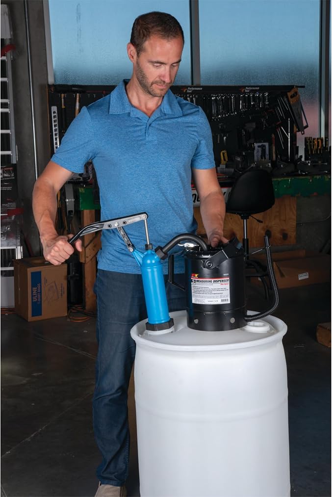 Performance Tool W54268 Blue General Purpose Lever Action Barrel Drum Pump - Fits 5 to 55 Gallon Drums