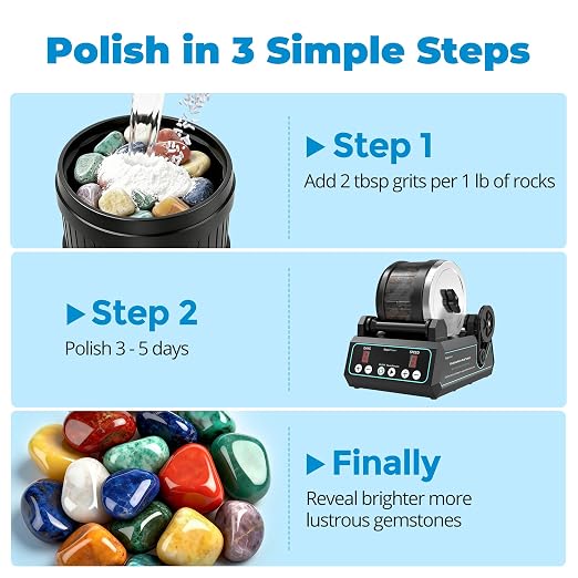 17000 Grit Aluminum Oxide Rock Tumbler Polish – Ultra-Fine Final Stage (Step 5), Maximum Gloss Polishing Powder for Rocks, Gems, Glass & Jewelry Making, Polish Refill, 1 lb