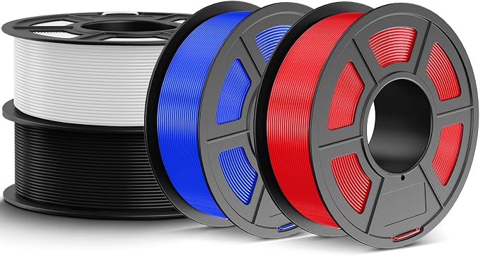 JAYO PETG Filament 1.75mm Bundle 4.4KG, Strong Toughness PETG 3D Printer Filament, Dimensional Accuracy +/- 0.02 mm, Fits for Most FDM 3D Printers (Black, White, Blue, Red)