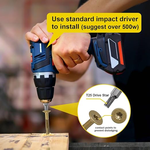 FMhotu #12 x 2-1/2" Trailer Deck Screws, Self-Tapping Sheet Wood Metal Screw, 550Pcs T25 Star Bits Reamer Tek Screws for Trailers, for Attaching Wood to Steel