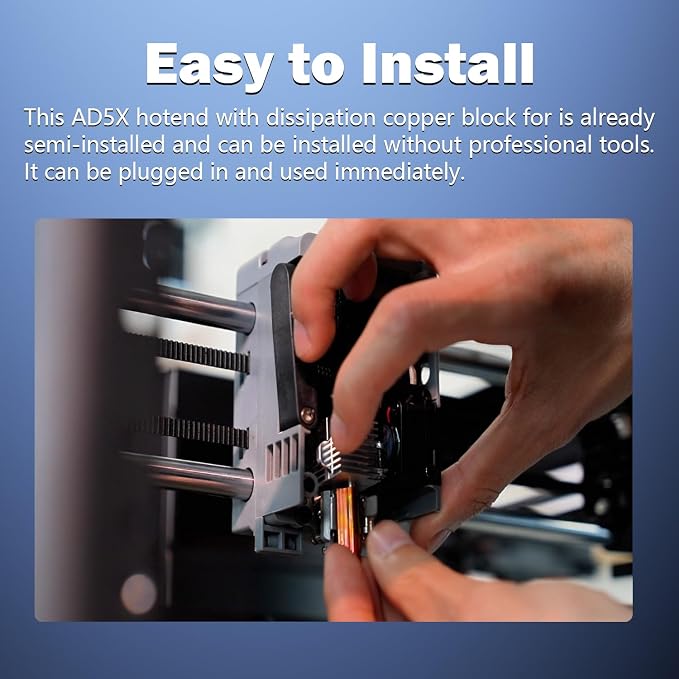 for FLASHFORGE AD5X Upgraded 0.25mm Hotend Nozzle 3D Printer Assembled Extruder Kits- All Metal Hot End/Printhead Replacement with Detachable Nozzle, Extra 2PCS Silicone Socks+ 1PC Nozzle Brush