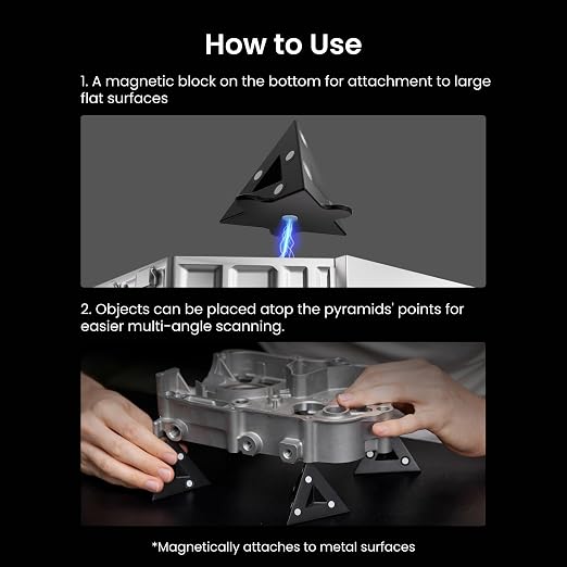 Revopoint 4 Pieces 3D Magnetic Pyramid Marker Kit for 3D Scanning, 3D Scanning Markers for 3D Scanners, 3D Tracking Dots for Preventing Tracking Loss and Enhance Accuracy, 3D Reference Point Marker