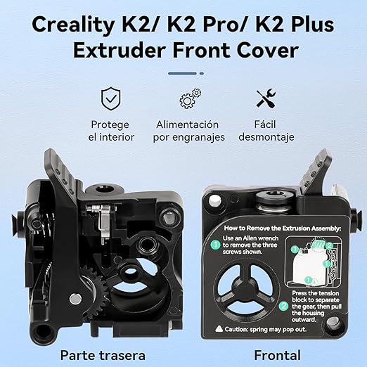 Creality K2 Plus Extruder Front Cover, Original Official K2/ K2 Pro Extruder Kit, Support 1.75mm Filament Extruded, K2 Plus Combo Extruder Assembly for Smooth and Precise Feed, Durable 3D Printer Part