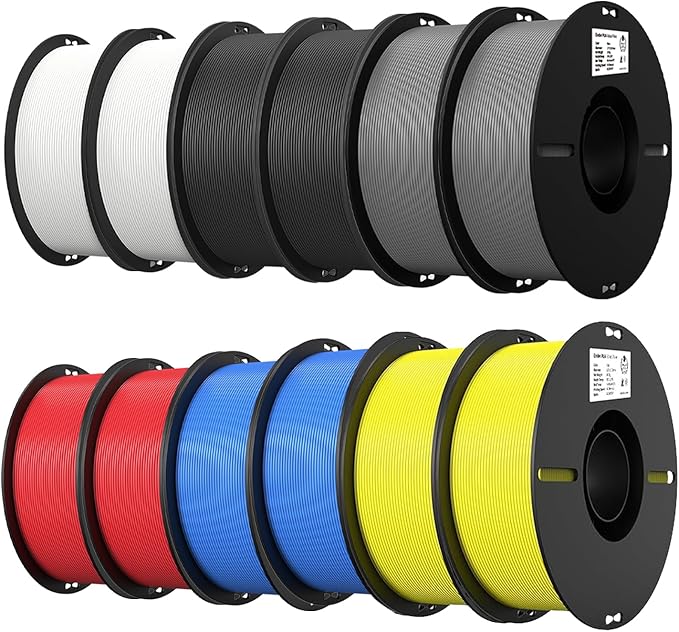 Creality PLA Filament 1.75mm Bundle 12KG, High Precision +/-0.02mm 3D Printer Filament, Consistent Extrusion, Smooth Printing, 12 Pack 1KG Spool,Fits for Most FDM 3D Printers