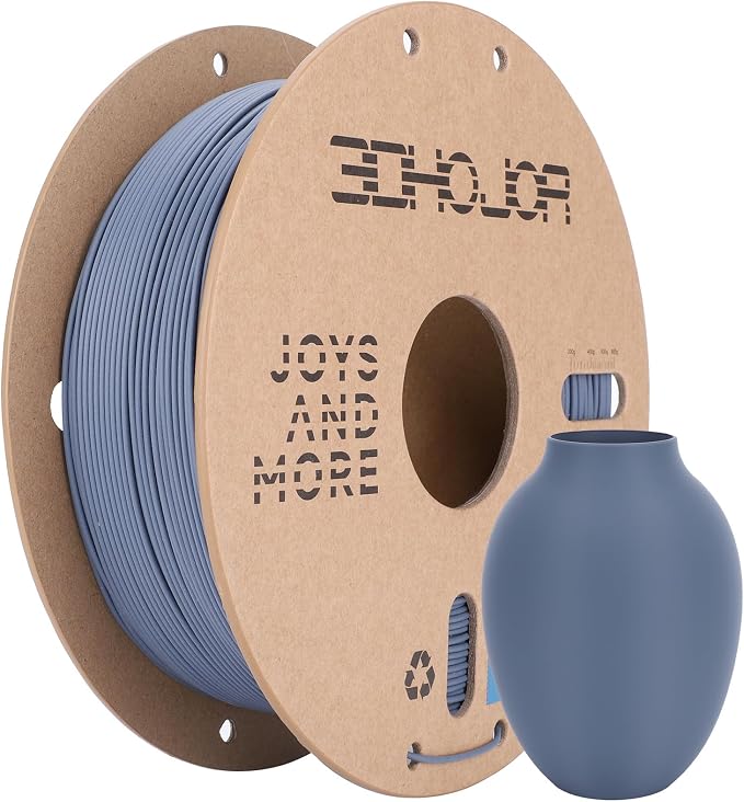 3DHoJor Matte PLA Filament 1.75mm, 1kg, Grey, 1.75mm Diameter, 2.2lbs Display Weight