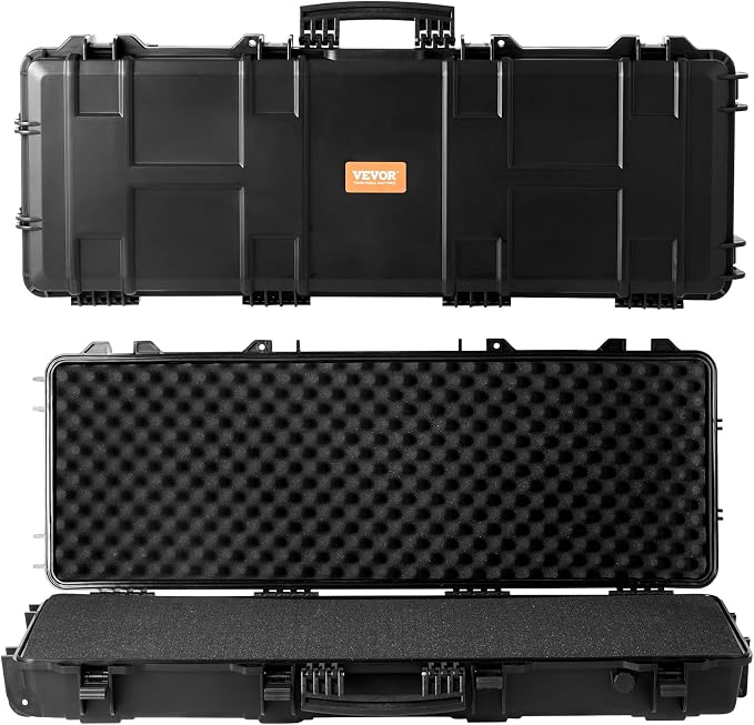 VEVOR Rifle Case, Rifle Hard Case with 4 Layers Fully-protective Foams, Lockable Hard Gun Case with Wheels, IP67 Waterproof & Crushproof, for Rifles or Shotguns