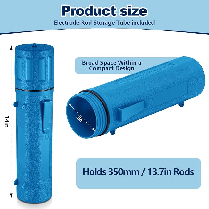 Zonon 4 Pcs Welding Rod Storage Tube 14 Inch Electrode Welding Rod Holder Container Airproof and Waterproof for Canister(Blue)