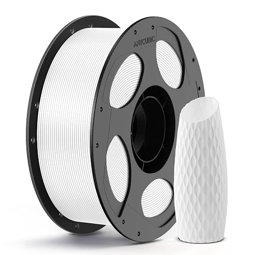 ANYCUBIC PLA 3D Printer Filament, 3D Printing PLA Filament 1.75mm Dimensional Accuracy +/- 0.02mm, 1KG Reusable Spool (2.2 lbs), White