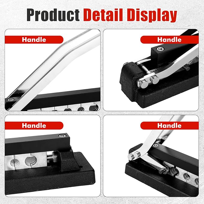 Heavy Duty Bench Hose Crimper Tool - Professional Grade Manual Crimper for 1/4", 5/16", 3/8" Air, PVC & Rubber Hoses, Mountable Workbench Repair Tool