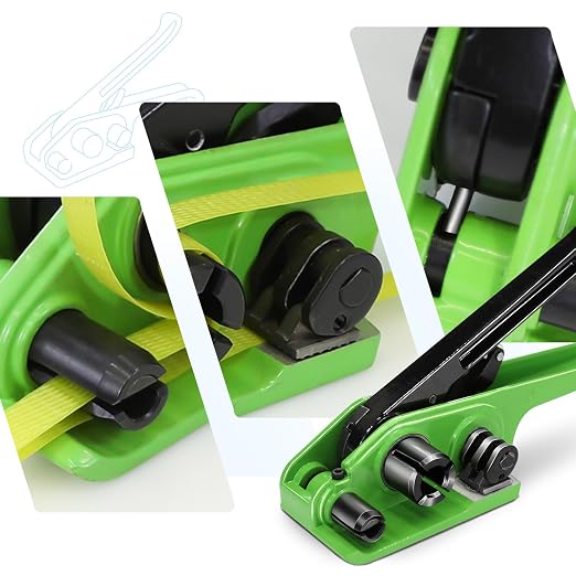 Heavy Duty Banding Strapping kit Contain 1/2" x3200" Polypropylene Packaging Straps & 100 Metal Seals 20 Plastic Edge Protectors Tensioner with Cutter Sealer Tool Glove