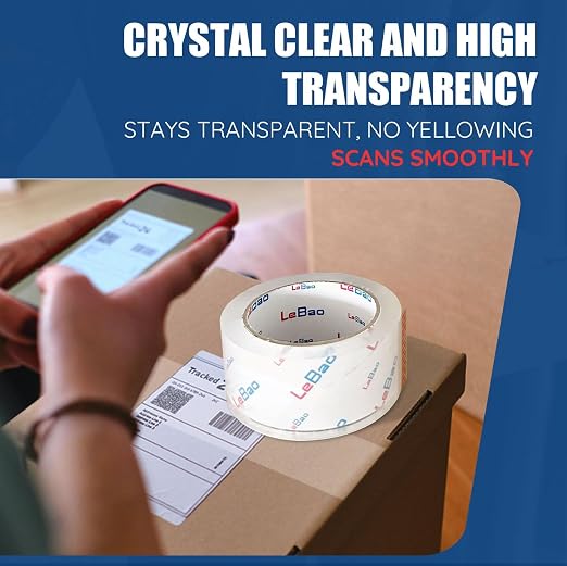 Heavy Duty Packing Tape with Dispenser, Strong HD Clear Packaging Tape, 18 Rolls 1.88 in. x 60 yd. x 2.7MiL, Secure Sealing for Cardboard Moving Boxes Shipping Supplies