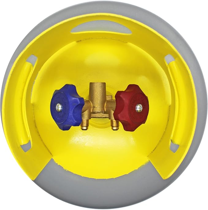 Flame King 50LB A2L Refrigerant Recovery Cylinder Tank, 400 PSI, Dual Y-Valve Liquid/Vapor, Heavy-Duty Steel, HVAC Recovery & Storage