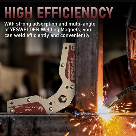 YESWELDER Adjustable Angle On/Off Welding Magnet, 20-200° Angle Magnetic Welding Holder, 110LB/50KG Switchable Holding Power Welding Accessory