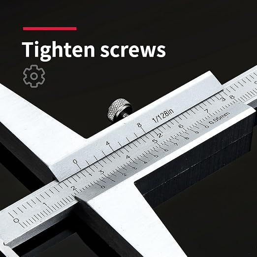 0-150mm Depth Gauge Vernier Caliper，Precision Measurement Tool，High-Strength CarbonSteel，DRINYOUNG（0-150/128in Depth Caliper with Hook）