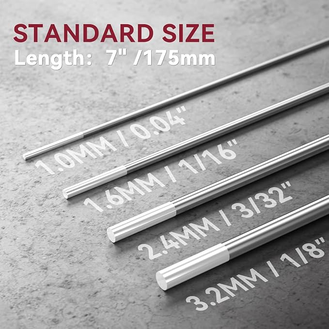 ARCCAPTAIN TIG Welding Tungsten Electrode 10-Pack 1/16"x 7"(White- 0.8% Zirconiated, WZR8/EWZr-0.8)