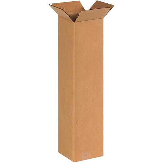 BOX USA Shipping Boxes Tall 6"L x 6"W x 24"H 25-Pack - Corrugated Cardboard Box for Moving, Mailing, Packing, Packaging and Storage