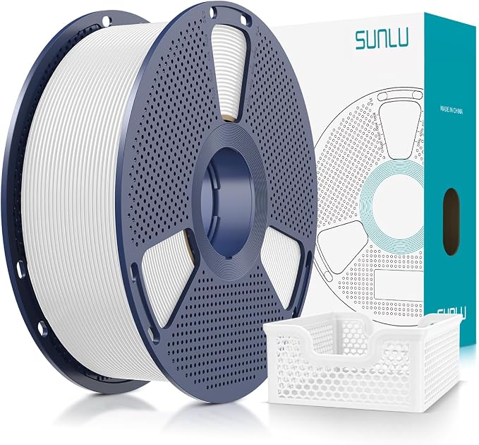 SUNLU Upgrade PLA+2.0 3D Printer Filament, High Speed PLA Plus Filament 1.75mm, 30mm/s - 600mm/s Print Range, Tougher and Stronger, Dimensional Accuracy +/-0.02mm, 1KG Spool(2.2lbs), White