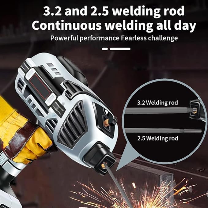 Saker Portable Welding Machine, 6 Gears 20-120a, for 1/16-1/8 Welding Rods, Sakerplus Handheld Welder (Green)