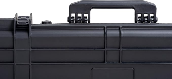 MEIJIA Portable Waterproof All Weather Hard Rifle Case,Soft Handle Grip,Customizable Fit Foam Inserted,without wheels,Black
