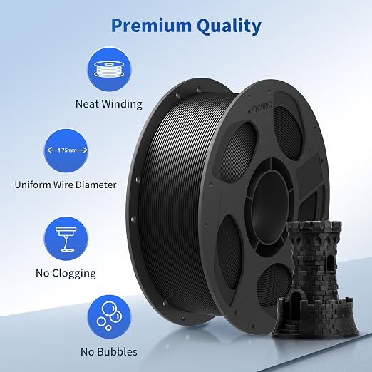ANYCUBIC PLA 3D Printer Filament, 3D Printing PLA Filament 1.75mm Dimensional Accuracy +/- 0.02mm, 1KG Reusable Spool (2.2 lbs), Beige